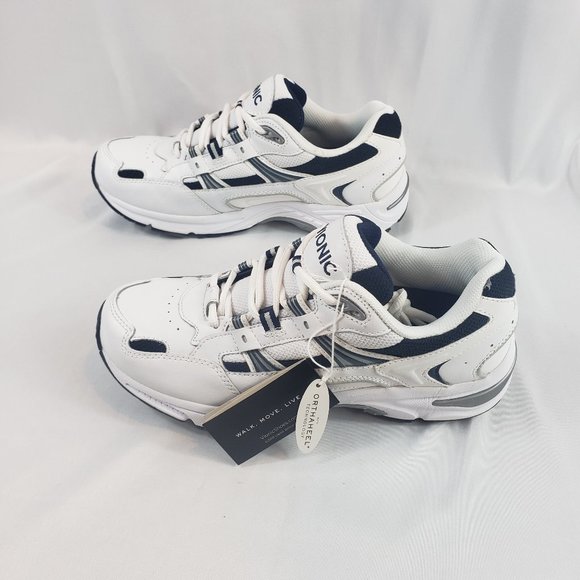 New Vionic 23 WALKER Classic -Walking Shoes -White/Navy Leather Men's 7 Medium - Picture 1 of 6